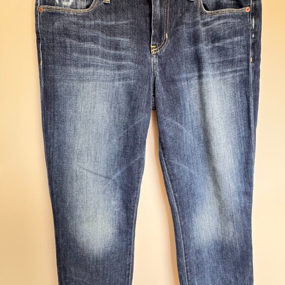 Women’s JOE'S “Kicker” Straight Crop Blue Denim Distressed Mid Rise - Picture 2 of 9